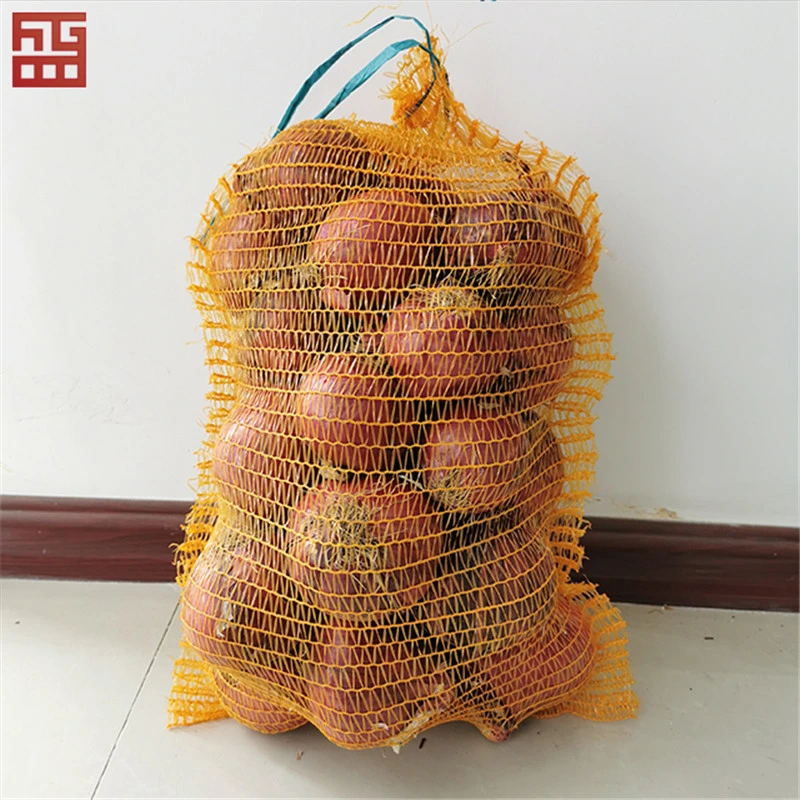Sample Customization CE SGS PP PE Plastic 20kg 25kg 30kg PP Vegetables Packing Onion Potatoes Net Mesh Leno Bag for Vegetables Firewood Packing Mesh Bags